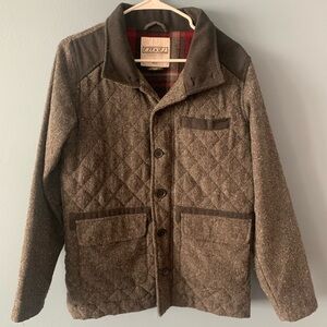 Ezekiel Quilted Jacket in Brown and Dark Brown